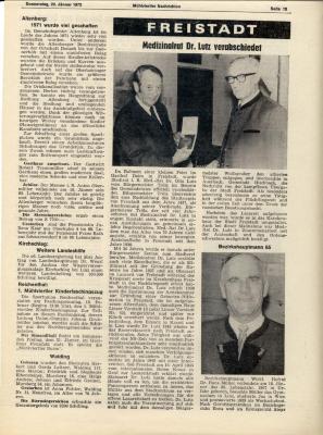 1972 Presse Freistadt - Dr. Lutz verabschiedet